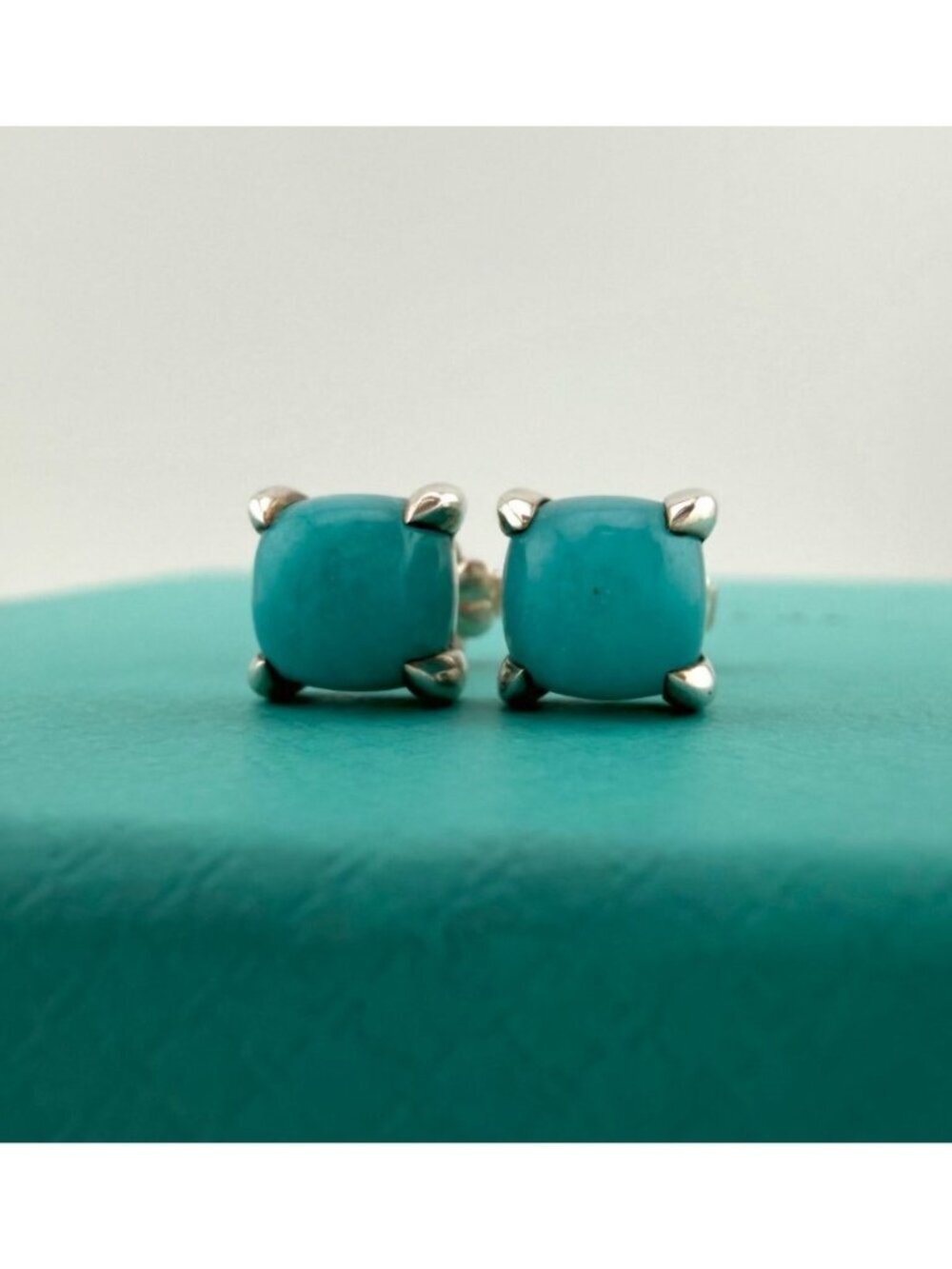 Tiffany & Co. Amazonite Sugar Stack Earrings by Paloma Picasso Sterling Silver